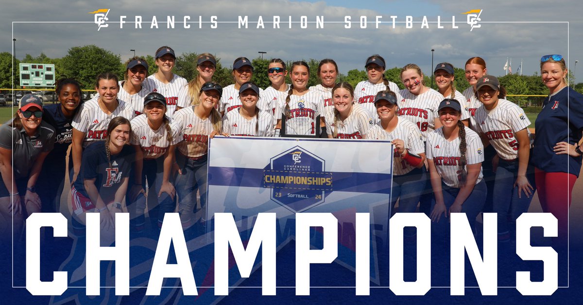 Your 2024 Conference Carolinas Champions ‼️ 

Congratulations to @patriotsoftball on winning back to back championships as they took down Emmanuel with a walk off homerun from Katie Smith! #SwampEm #GoPatsGo