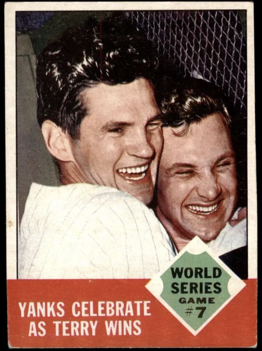 Does anyone know unequivocally who the other player is (on right) besides Terry? I have my thought, but want to be sure. (Stinks that #Topps didn’t provide a caption on back for pics on front…took me decades + Google to figure out who was on a ‘60 #Topps WS card.)