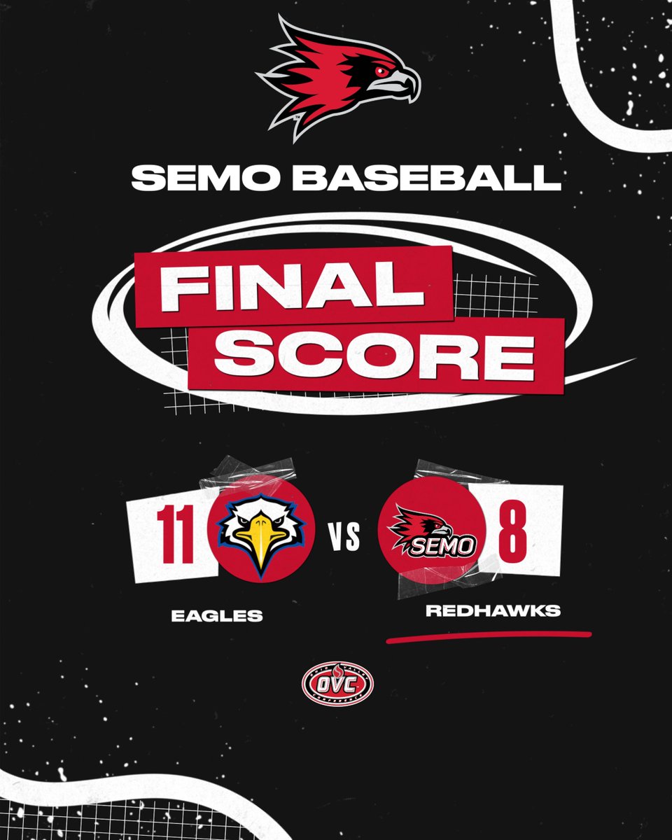 Final. Redhawks fall in Sunday's finale, 11-8. Back in action on Sunday, April 30, to take on Evansville in Cape Girardeau. #FeelinRowdy