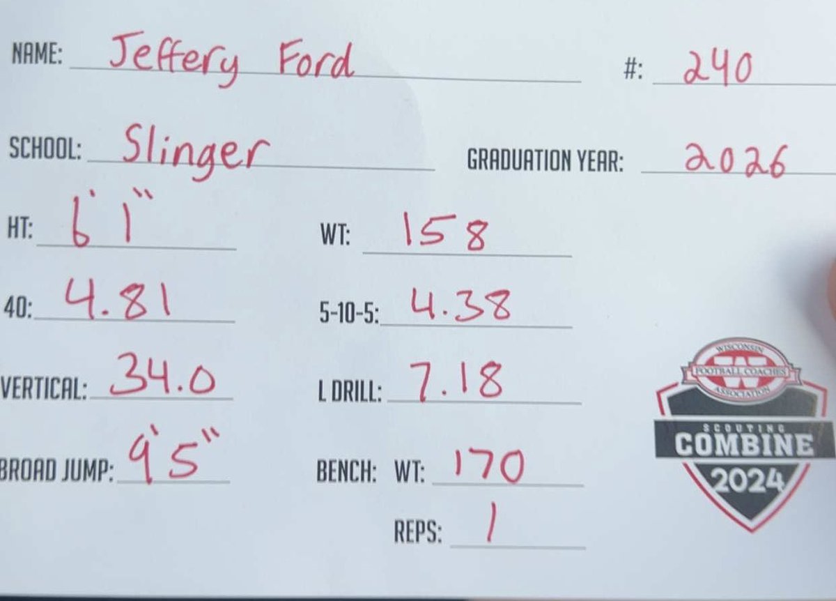 Jeffrey_Ford4's tweet photo. WFCA Combine✅. Only up from here.

@OwlsFB @CoachjBill @mike_wadman @CoachPokOwlsFB https://t.co/codTGOiJzE