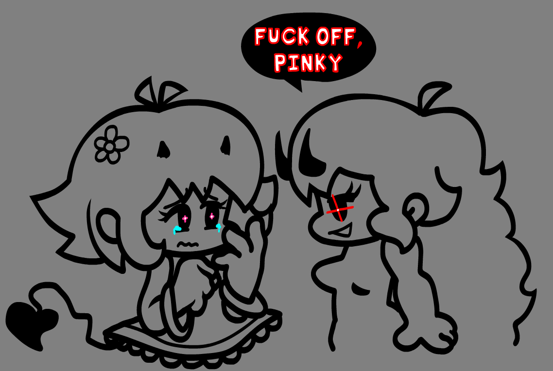 Rosa's half-flower so she's not as powerful as a REAL demon, thus she would get absolutely destroyed by the real GF and she KNOWS it.
Even if she stubbornly refuses to give up on BF, Rosa still trembles at the sight of GF.
#oc #fridaynightfunkin #FNF #fnfgf #fnfoc #gf