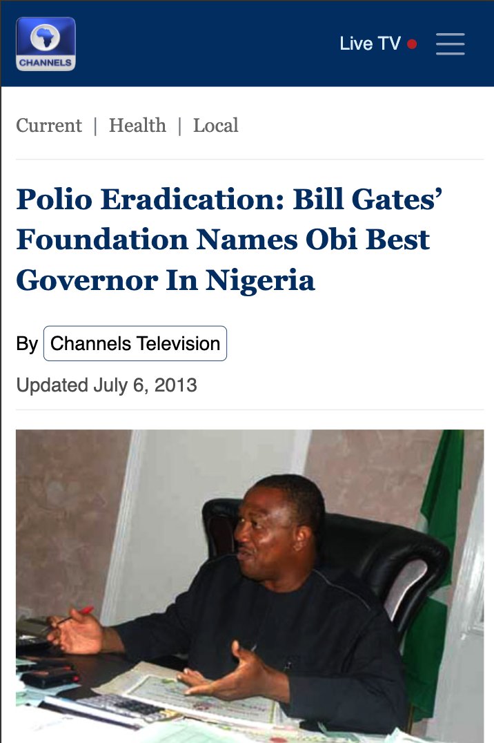 The Anambra State governor, Peter Obi, on Friday bagged the best performing governor on the eradication of polio.

Speaking while presenting the award to Mr Obi which went with a cash prize of N120 million, the minister of state for health, Mohammed Pate said the award was not by…