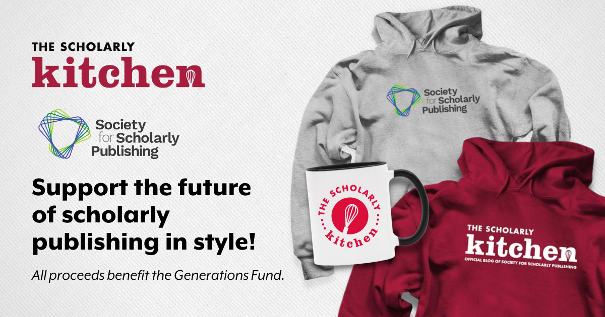 Get yourself some swanky gear from The Scholarly Kitchen and SSP to help us reach our goal of $500,000 to permanently endow the SSP's Generations Fund. Show your support for our community with hoodies, t-shirts, mugs, and more! bonfire.com/store/society-…