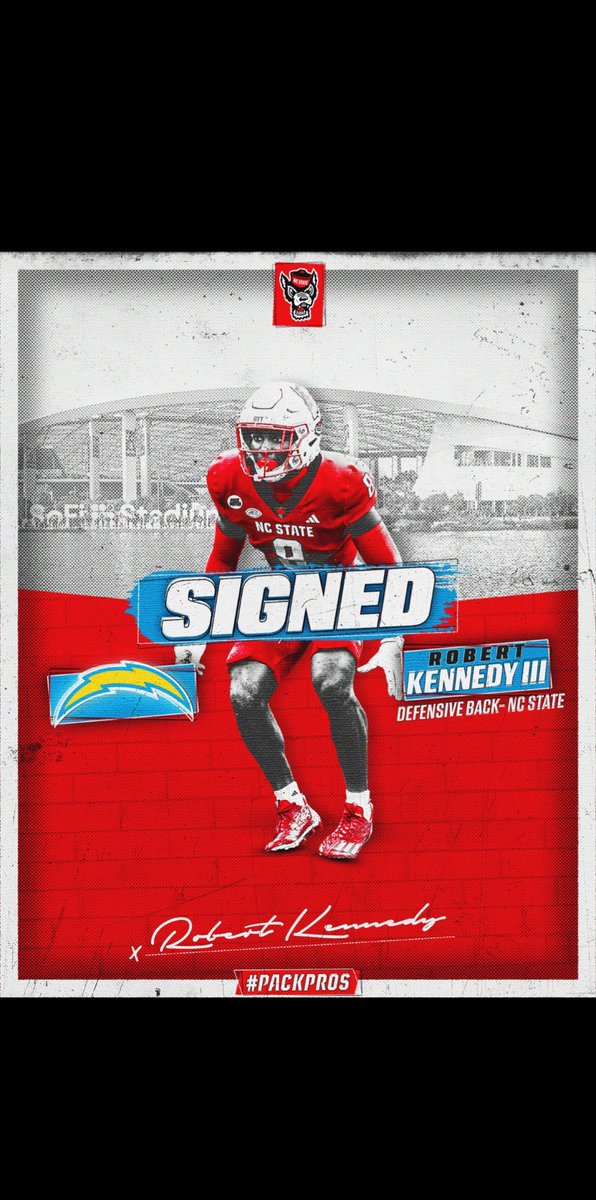 From Jeannette ➡️ Lackawanna ➡️ ECU ➡️ Old Dominion ➡️ NC State ➡️ The NFL‼️ Robert Kennedy never took “No” for an answer and wouldn’t say ‘Quit’💯😤 He is now a LA Charger ⚡️ The road less traveled. What a story 💭 #WPIAL #DBU