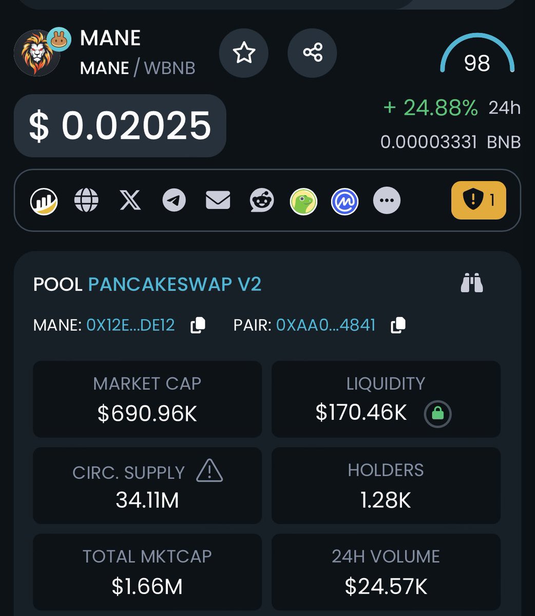 @henokcrypto The Time for @TheManeToken  is coming🔥

@ScottLEOWarrior is working nonstop and we gonna continue Supporting🤝

690k MC
18% 🔥
2/2 tax
Contract renounced

We getting there🥂 Join us at the LionsDen🔥

#MANE $MANE