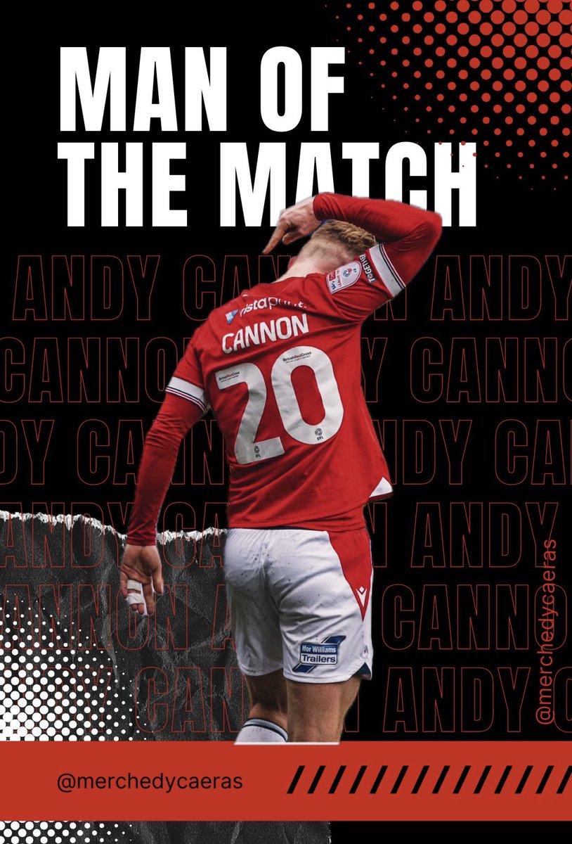 MOTM | Andy Cannon 
Slightly later than usual (let’s just say the admins have been otherwise engaged!) 
After an all round excellent performance & THAT goal #MYCR have handed @andycannon96 the MOTM plaudits for the last game of the season. 
#WxmAFC #MYCR