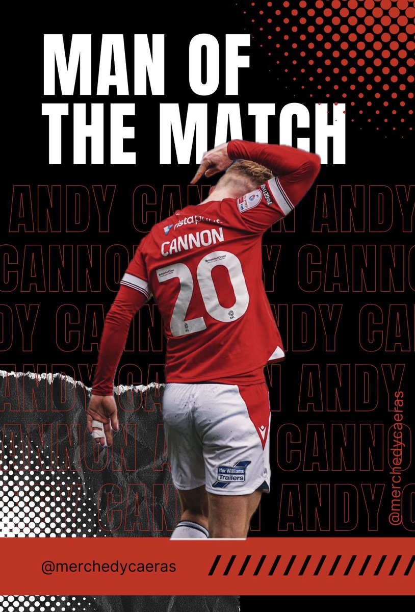 MOTM | Andy Cannon Slightly later than usual (let’s just say the admins have been otherwise engaged!) After an all round excellent performance & THAT goal #MYCR have handed @andycannon96 the MOTM plaudits for the last game of the season. #WxmAFC #MYCR