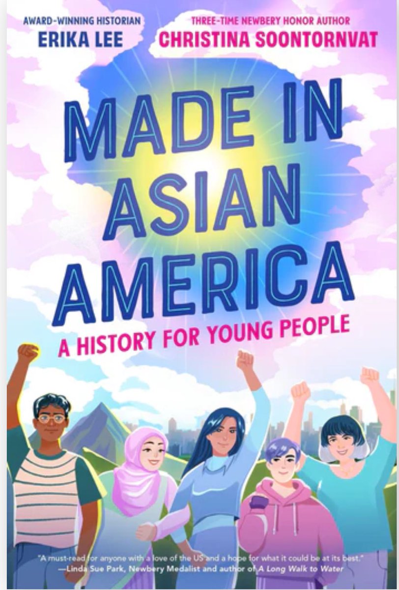 This week! MADE IN ASIAN AMERICA: A HISTORY FOR YOUNG PEOPLE, the middle grade non-fiction from three-time Newbery Honor-winning @soontornvat and Erika Lee, is finally here. Happy book birthday and welcome to the world!
