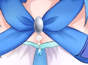 1girl solo bow jewelry blue hair blue bow magical girl  illustration images