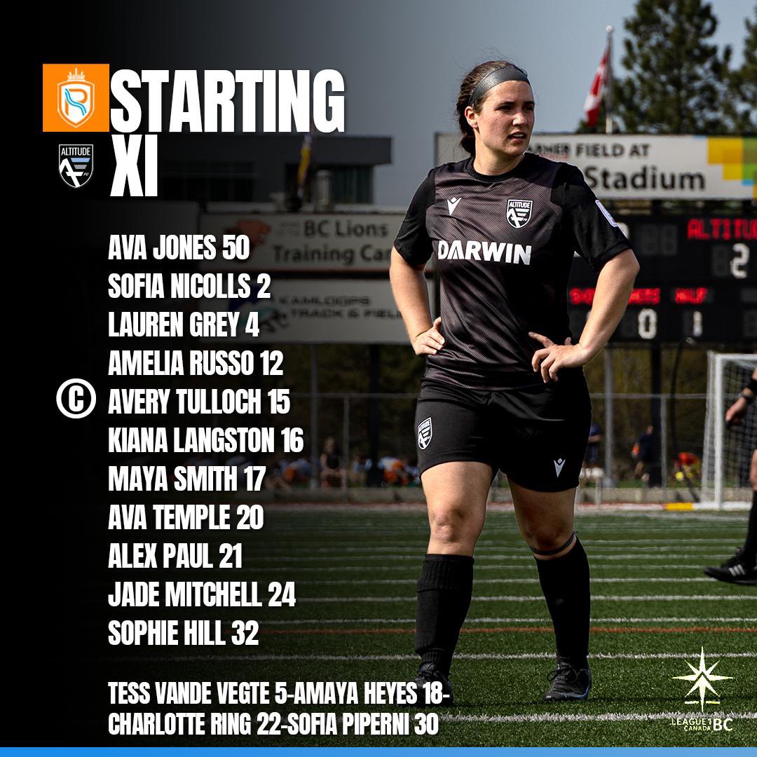 Here’s your Altitude FC starting 11 for our season opener of the 2024 @League1BC season versus @goRiversFC ! 📺 Streaming on League1 BC YouTube Channel 📲 Download the League1 Live app for realtime game updates