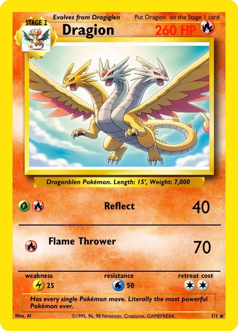 my kids asked me help them make their very own Pokémon cards we used AI for the artwork and a generator website for the card template SO COOL