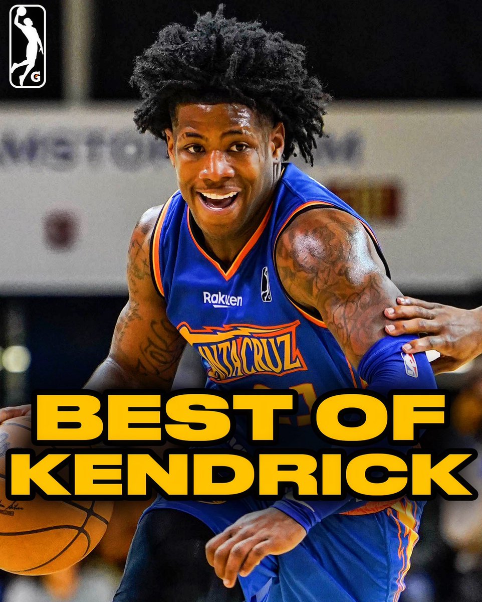 nbagleague's tweet image. Kendric Davis set the G League ON FIRE! 🔥

The @gleaguewarriors star averaged 18.7 PTS, 8.9 APG, and 4.6 RPG with sixteen games with 10+ dimes. His extraordinary play earned him Up Next Game honors and a selection to the All-Rookie Team.