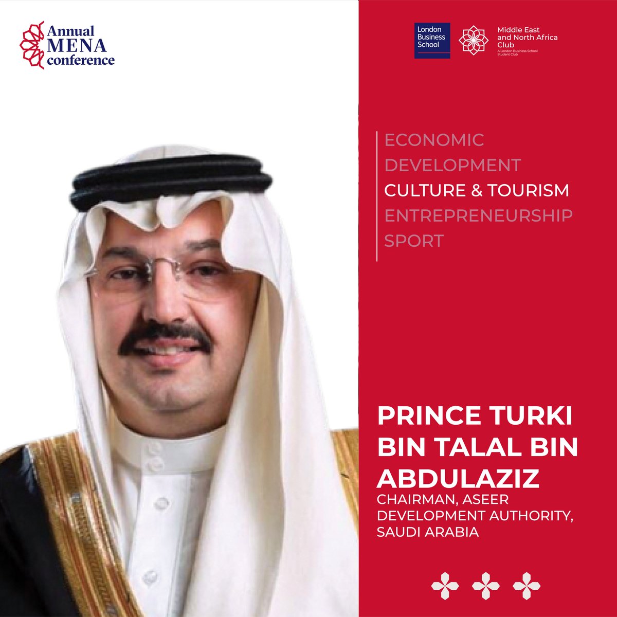 LBSMENA's tweet photo. Privileged to welcome Prince Turki bin Talal bin Abdulaziz, as a distinguished speaker at our 21st Annual MENA Conference.

Register now at https://t.co/eJocJJUlOt! 

#LBSMENA24 https://t.co/9cr281Esua