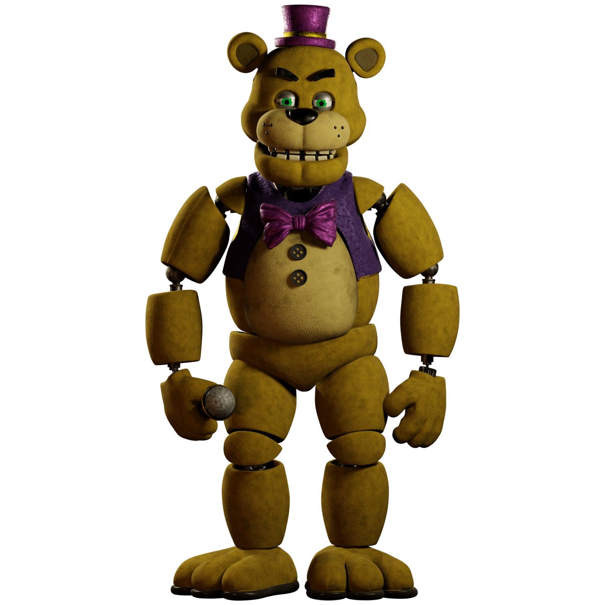 WIP for Foxy! He still needs some work on the arms and on the mats, but it's turning out pretty well!
I've been fixing the old Fredbear model, since you guys really liked it! so it's gonna be Fredbear V4! ^^ Stay tuned for more!
#FNAFMovie #FNaF #foxyfnaf #3d #Fredbear #blender3d