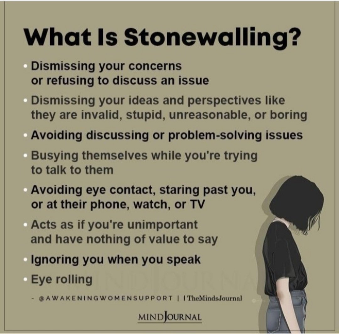 FyI Stonewalling 👀

#ThoughtofTheDay #ThoughtForTheDay
#MotivationalQuotes 
#Motivation 
#Stonewalling 
#stonewalling 
#what is stonewalling
#self-defense #movingforward
#helpyourself