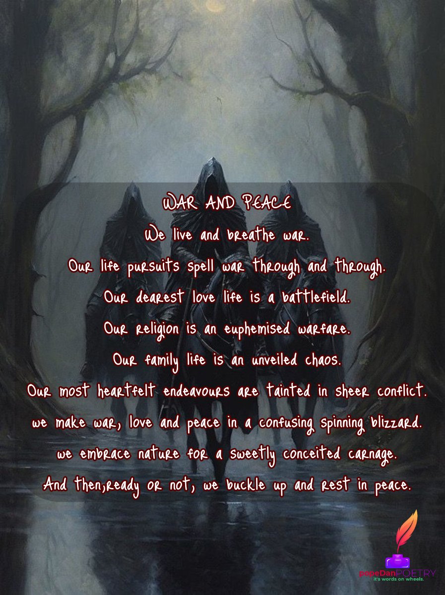 PopedanC's tweet photo. #warandpeace #pictopoems #popedanpoetry #poetrycommunity #POEMSomethingBlue https://t.co/GMzIQxw0rG