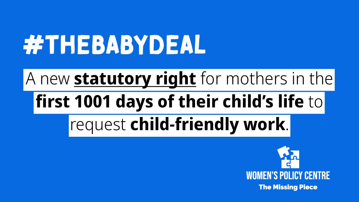 💡Our #BabyDeal proposes that all working mothers, in their child’s first 1001 days, should have the automatic right to paid employment while meeting their needs and their child’s. 

#TheMissingPiece #womensrights #childfriendlyworking #first1001days #mothers