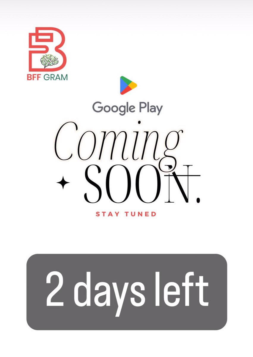 Its finally here,
Launch day on "Android".

What a great achievement for BFF Gram.

Look out for more updates.

#bffgram #launchday #android #monahaljneibi