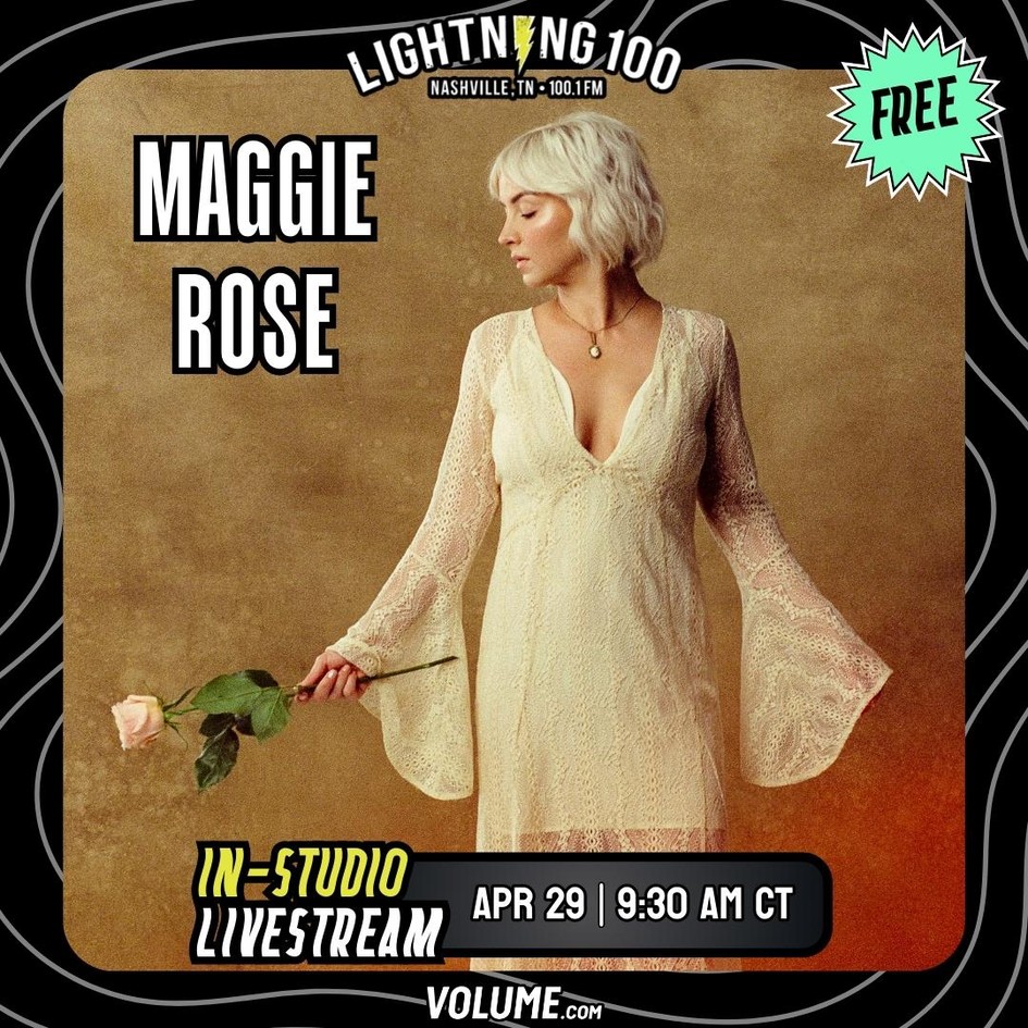 🥀 Before @IamMaggieRose headlines Brooklyn Bowl in Nashville, TN, she'll be hitting the airwaves at the @Lightning100 Studios tomorrow, April 29th @ 9:30am CT. You can catch it all on @GetOnVolume. FREE RSVP: bit.ly/L100-MaggieRose