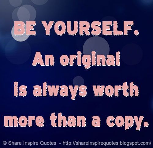 BE YOURSELF. An original is always worth more than a copy.

Website - bit.ly/3VtT5CP 

#life #lifequotes #famousquotes #quotes #quotestoliveby #MondayMotivation #whatsapp #whatsappstatus #shareinspirequotes