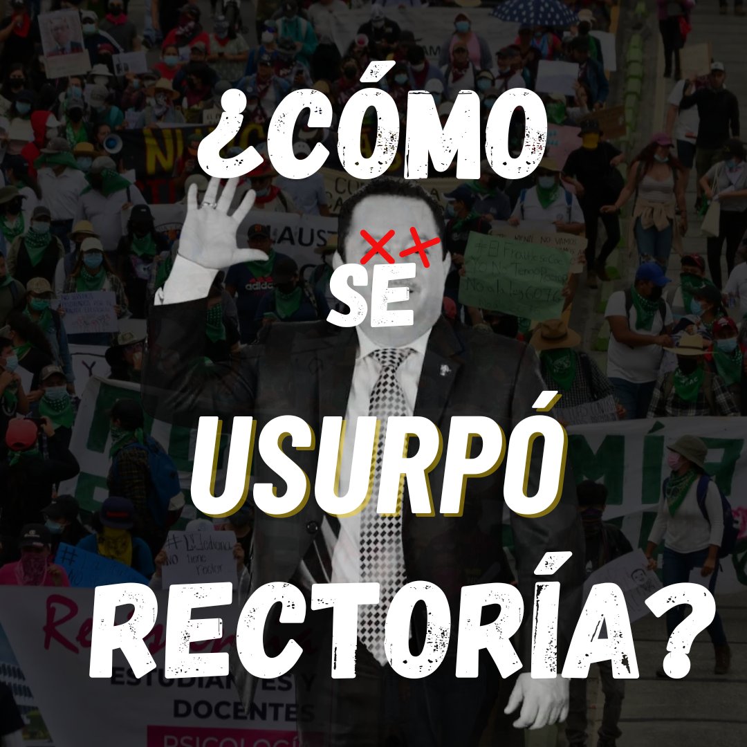 AeaRobin's tweet photo. ¿Cómo se usurpó la rectoría de la USAC?
Hemos creado esta breve línea de tiempo para que NUNCA OLVIDEN cómo se usurpó la rectoría y las razones detrás de casi dos años de lucha estudiantil, así conozcan por qué muchos compañeros son injustamente criminalizados en la actualidad. https://t.co/0aFXo61GaY