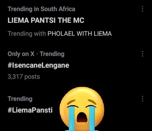 You guys are still writing 'pansti' instead of'Pantsi' please before you post double check your tags please 🙏😭

LIEMA PANTSI ON YOUTUBE
FOLLOW LIEMA ON TWITTER 
#Impumelelo 
#LiemaPantsi