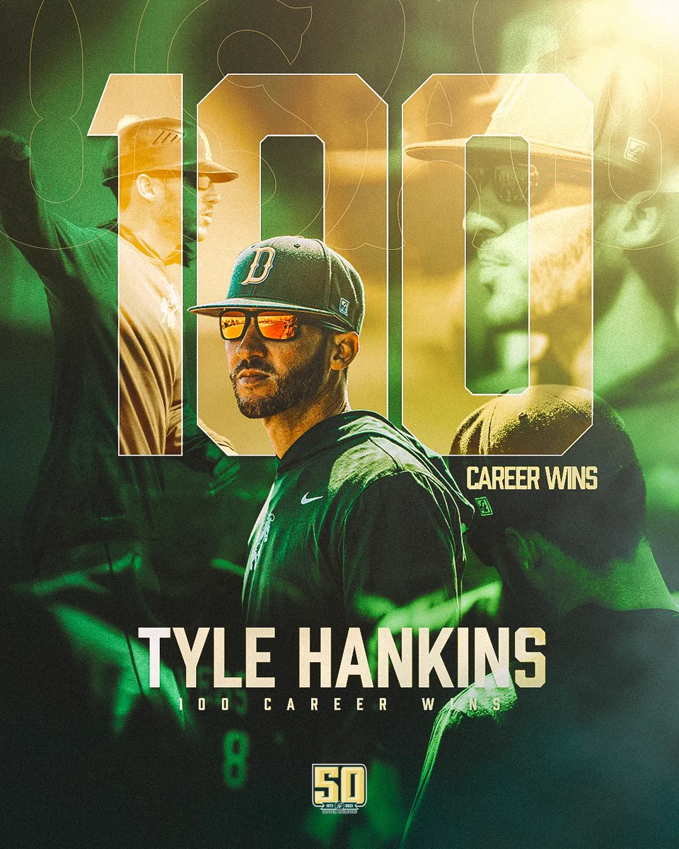 tyle hankins 100 career wins graphic