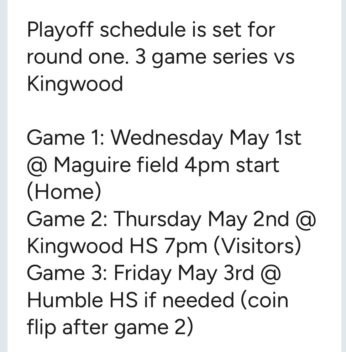 Comes out and support Pasadena Memorial Maverick Baseball  as we take on the Kingwood Mustangs.