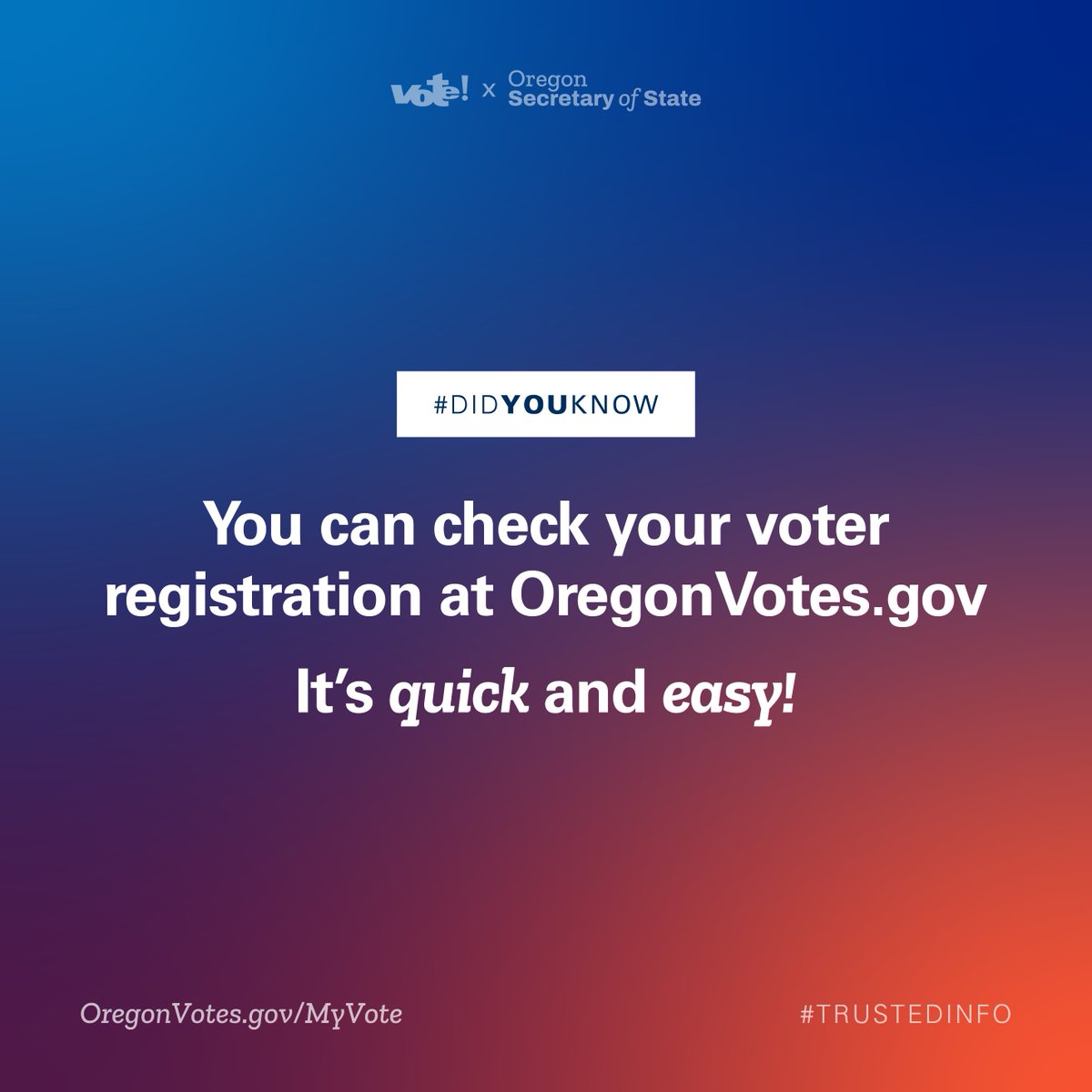ULPDX's tweet photo. Oregon has one of the highest voter registration rates in the country – Oregonians are voters! The deadline to register to vote for the May primary election is April 30th. Visit https://t.co/BPLhxgetCw to check your info today. #ReclaimYourVote #ORElections https://t.co/QJqKbpovjg