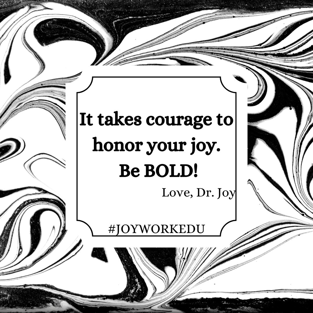 It's Sunday! How will you honor your joy today?

Love, Dr. Joy🖤❤️🤍

#joyworkedu #courageousjoy