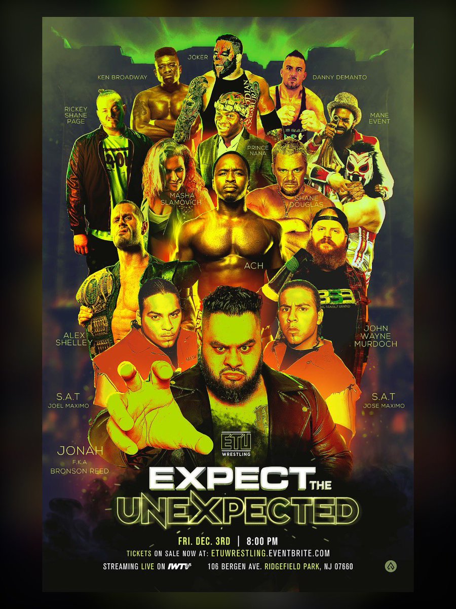 Stream our debut event Expect The Unexpected (12.3.21) on @indiewrestling. Billie Starkz vs Masha Slamovich RSP vs Carlos Romo Demanto vs Joker Alex Shelley vs JWM JONAH vs ACH + more Closing in on a major streaming milestone. #WatchETU on IWTV!!! independentwrestling.tv/promotion/expe…