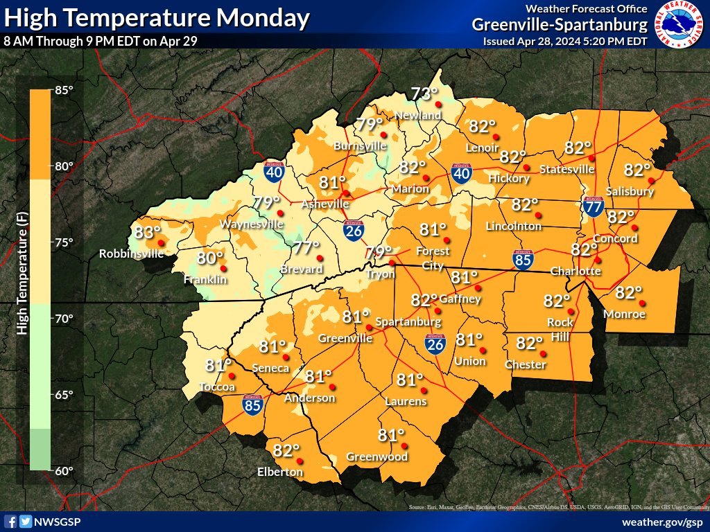 Our warming trend and string of dry weather continues on Monday. Lows and highs will be above normal with no precipitation expected. Enjoy the day if you're able. #ncwx #scwx #gawx