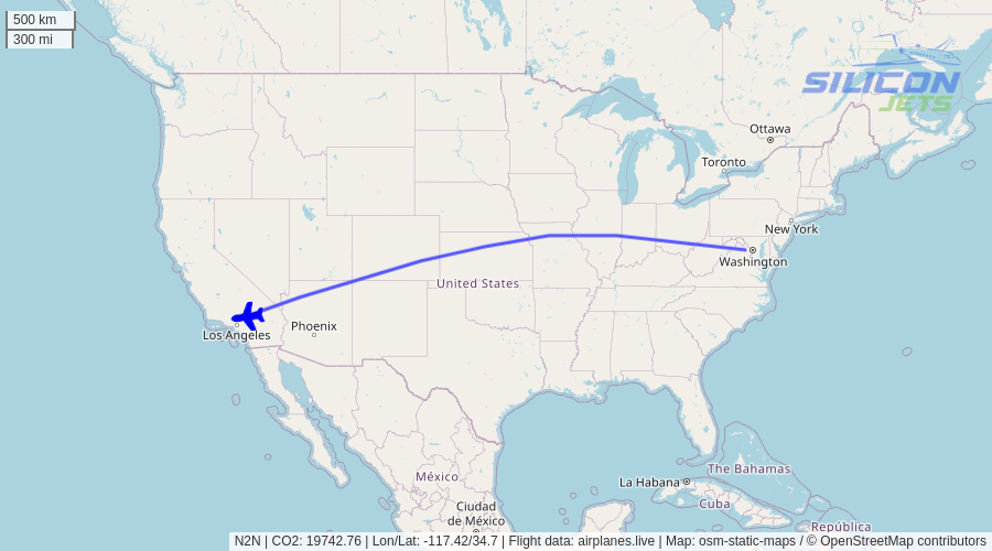 N2N (#gulfstream G650 reportedly used by #timcook) no longer detected in flight. Emissions est. 20978 kg #CO2 (compared to 1087 kg flying commercial). #CO2emissions