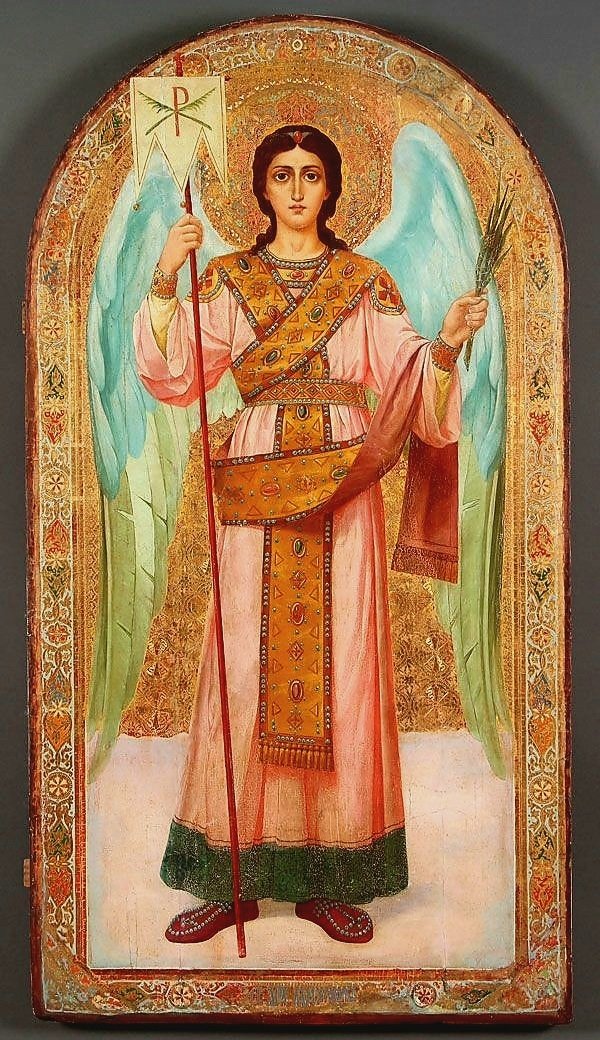 Archangel Michael, Russian Icon, Abramtsevo School, circa 1890