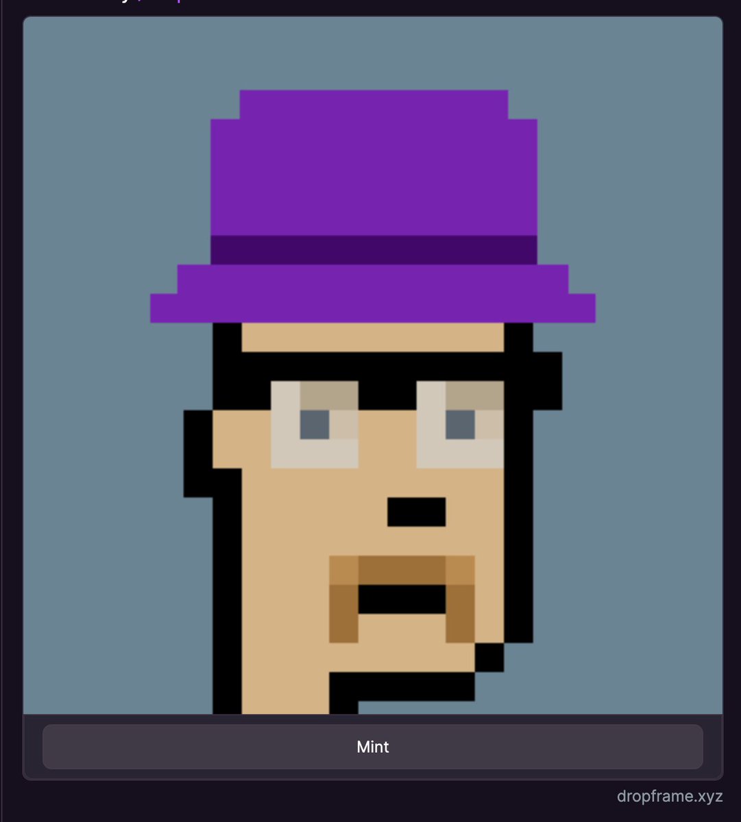 Free mint on DEGEN Layer 3! 'Punk #6597: The Hat Stays On' Follow me on Farcaster, then click 'Mint' in the frame Powered by DropFrame by @backseats_eth and @w1nt3r_eth 💜🎩 warpcast.com/jordanlyall/0x…