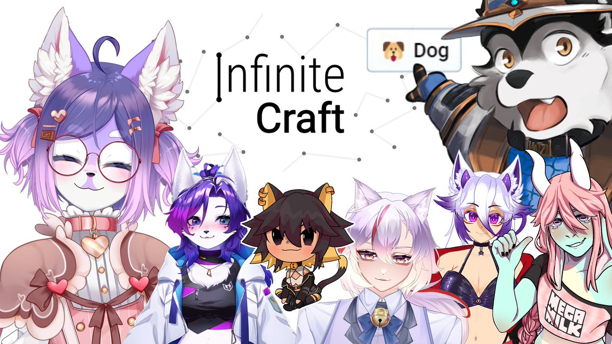✨INFINITE CRAFT COMPETITION LIVE NOW✨ 6 VTubers battle to get words first or be ELIMINATED Who will be eliminated first? 🔪🐾 @acrethedog @RayaRiot @CatboiAoiVT @Moxxiesiix @RyokuchaRyuuko @Azra_fox