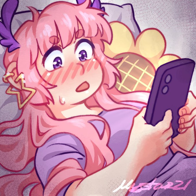 「携帯電話を持った ピンク髪」のTwitter画像/イラスト(新着)