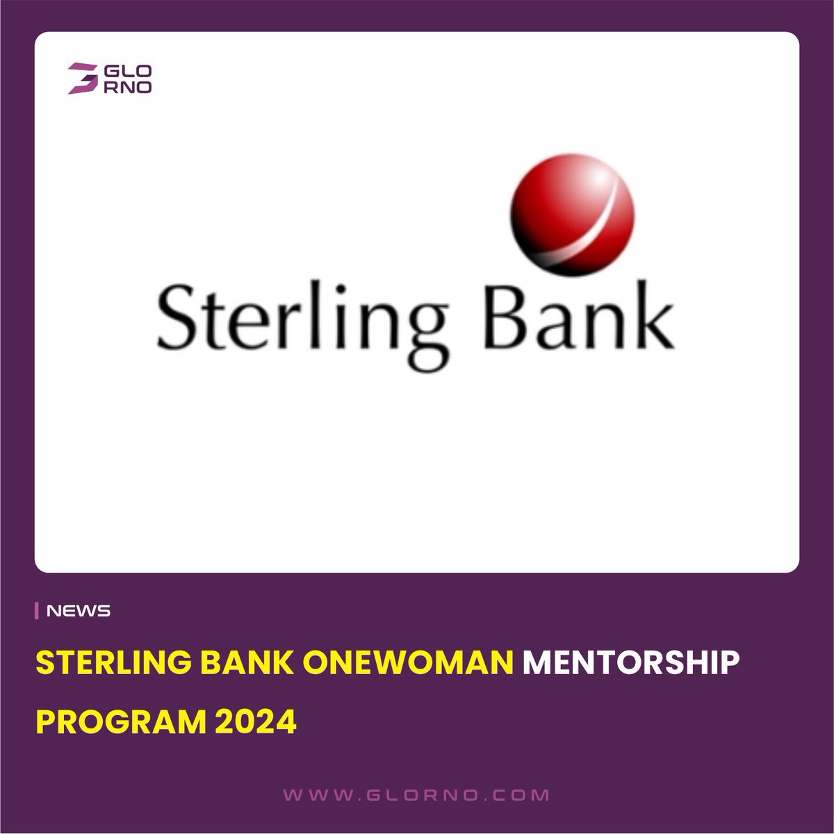 Elevate your career with the Sterling Bank OneWoman Mentorship Program 2024: A transformative opportunity for women leaders. glorno.com/index.php/2024…

#SterlingBank #OneWoman #MentorshipProgram