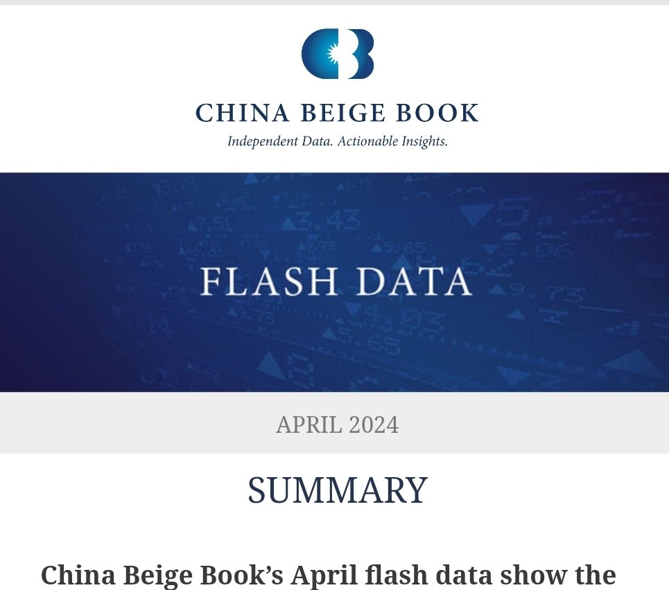 Did March momentum continue? New @ChinaBeigeBook April flash data...fresh off the presses!
