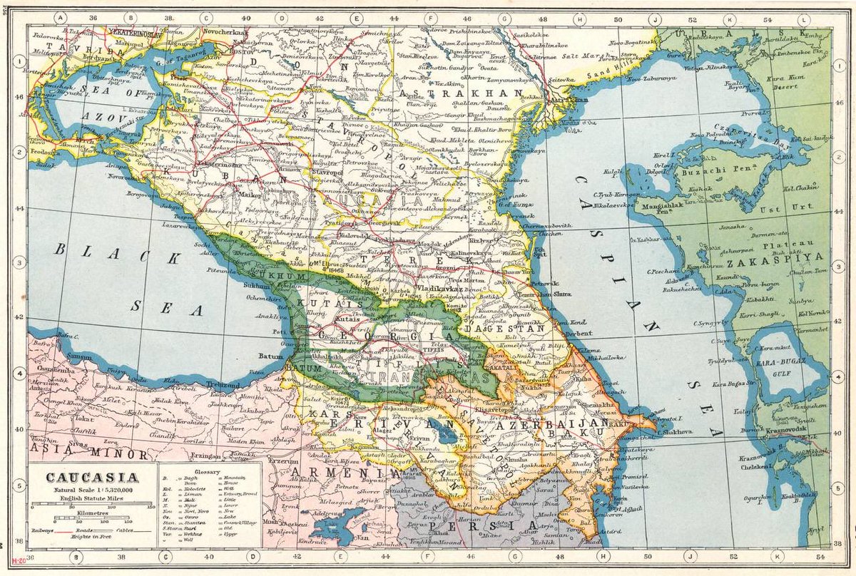 Caucasia / Harmsworth's New Atlas of the World by Sir J. A. Hammerton. London, 1920.