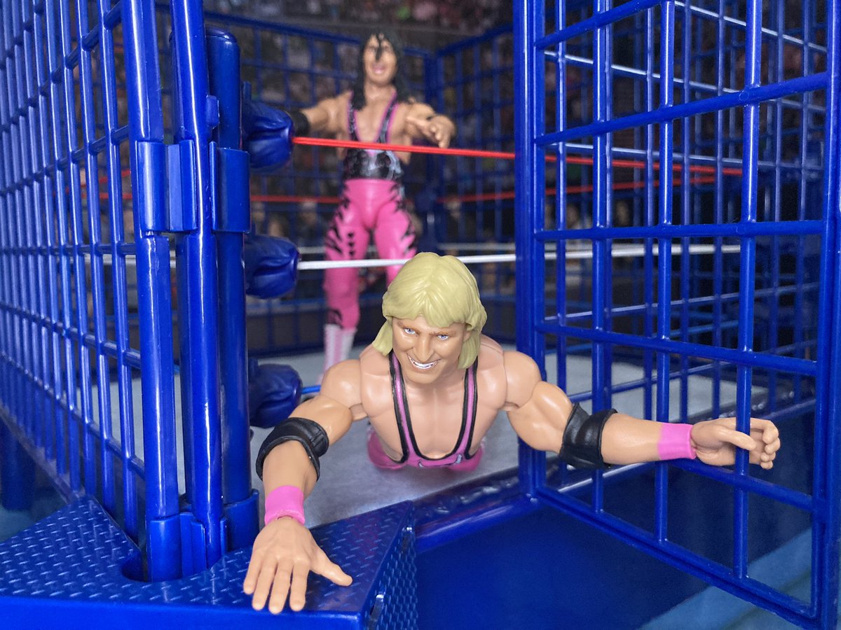 Owen attempts to escape the steel cage! #OwenHart #BretHart