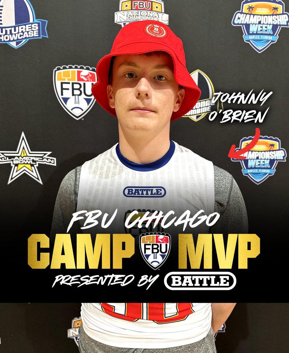 MVP STATUS ✅ Congratulations to Johnny O'Brien on being named the High School Battle Sports Camp MVP at FBU Chicago 👏👏 See you in Paradise 🌴🏈 @Johnnyob20 #PathToNaples #ParadiseCoast #FBU #GetBetterHere