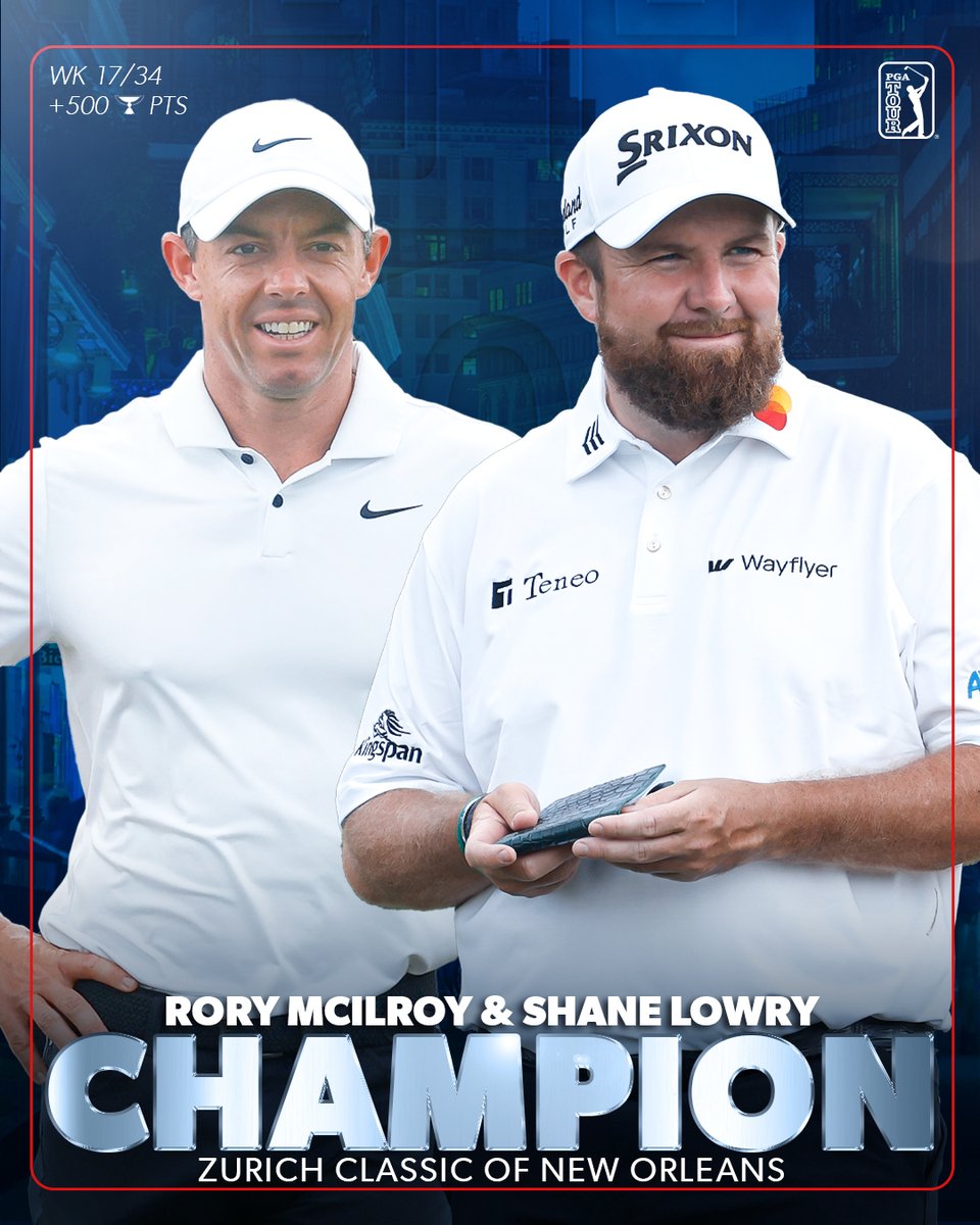 No luck needed 🍀

<a href="/McIlroyRory/">Rory McIlroy</a> and <a href="/ShaneLowryGolf/">Shane Lowry</a> win in their team debut <a href="/Zurich_Classic/">Zurich Classic</a> 🏆