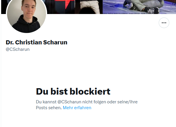 Dr. Christian Scharun ist Teil des ZDF-MAITHINK X-Teams, also einer von diesen pseudowissenschaftlichen Welterklärern rund um Superstar Mai Thi Nguyen-Kim. Nachdem ich seine seltsame Seniorenzentrum-Story zerlegt habe, hat er mich blockiert. #ZDF