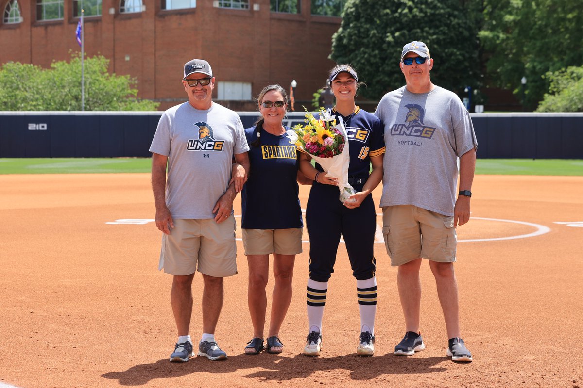 UNCGSoftball's tweet photo. Today we celebrated our 7⃣ seniors on the field w/their families!

This class has had4⃣ 30-win seasons, 3⃣SoCon Regular Season Championships, 2⃣SoCon Tournament Championships, &amp;2⃣NCAA Regional appearances!

Good luck on your future endeavors!

📸 https://t.co/LOQnDCuhp9
#letsgoG https://t.co/c69zxXjyC4