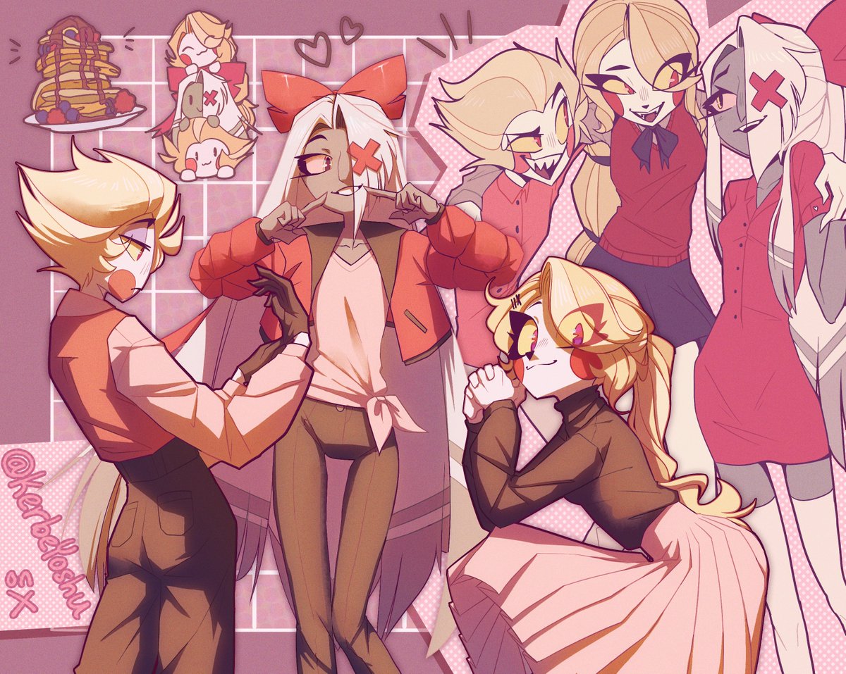 I love this silly family sm oguhuhghgfd <3 might become a frequent helluva boss artist too cus OHMY goondessgracious im so hyped for th new episodes #hazbinhotelfanart #HazbinHotelLucifer #chaggie