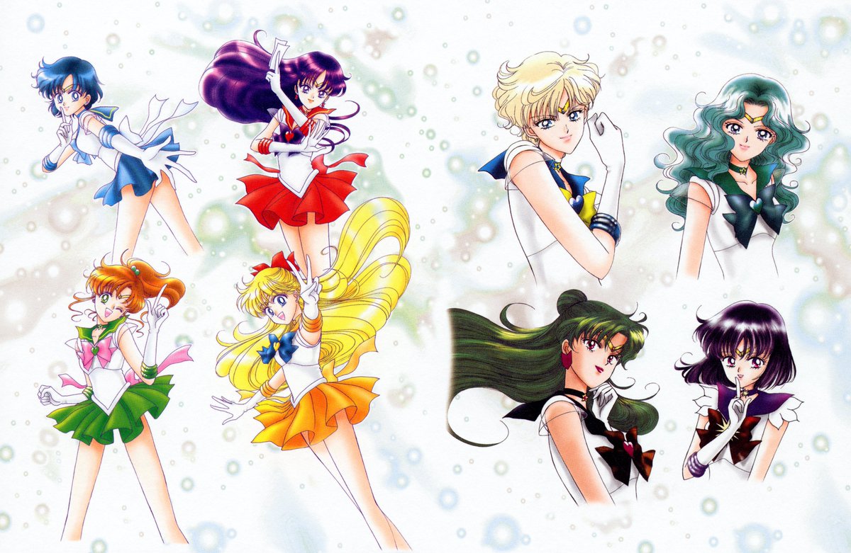 Super Sailor Mercury, Mars, Jupiter, Venus, Uranus, Neptune, Pluto and Saturn. 2002. Revised in 2022. #SailorMoon