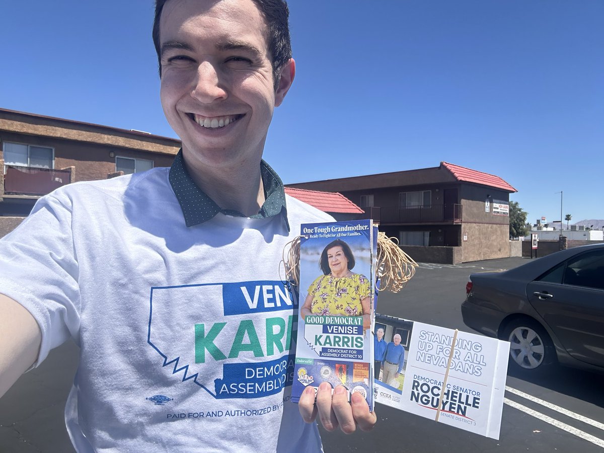 Had a great time double duty canvassing today for @CinthiaMooreNV, @VeniseKarris, and @rochellenguyen. #Win2024 #NVLeg