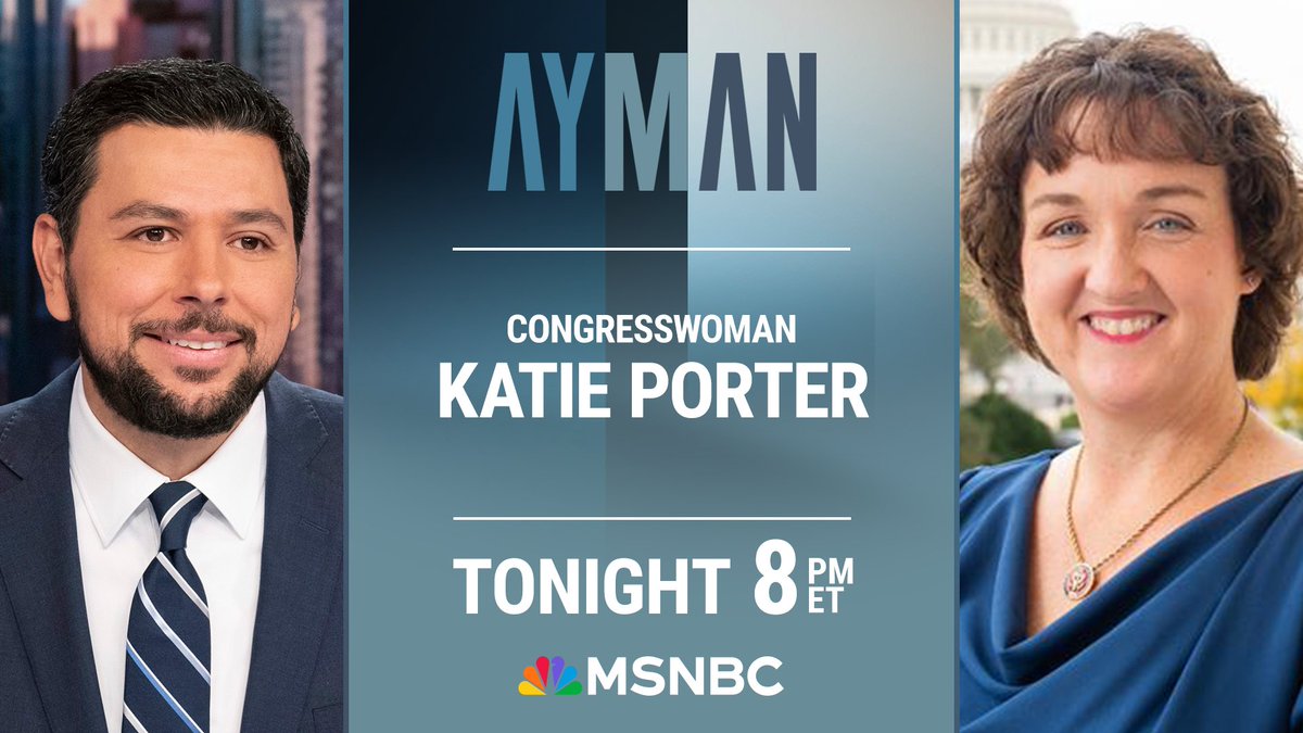 TONIGHT AT 8: @RepKatiePorter, who received a rare individual briefing from the State Department, joins @AymanM to shed light on the U.S. decision to weigh sending aid to an Israeli military unit after determining it was credibly implicated in human rights violations.