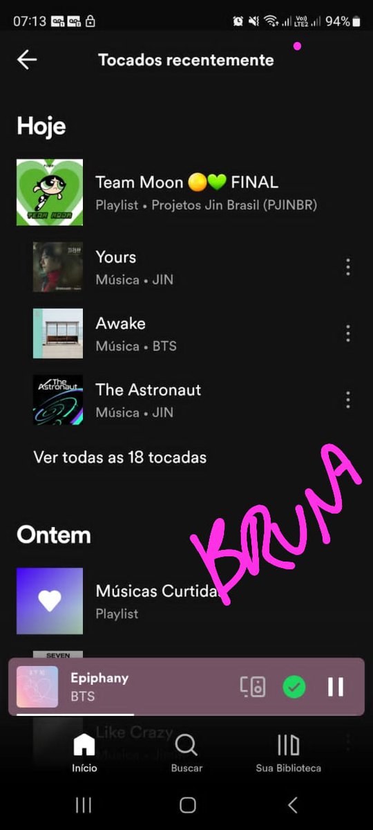 Jesubjin's tweet photo. @ProjetosJinBR Playlist Team Moon (Bruna) #TeamMoom https://t.co/fXyw2m0Kw2